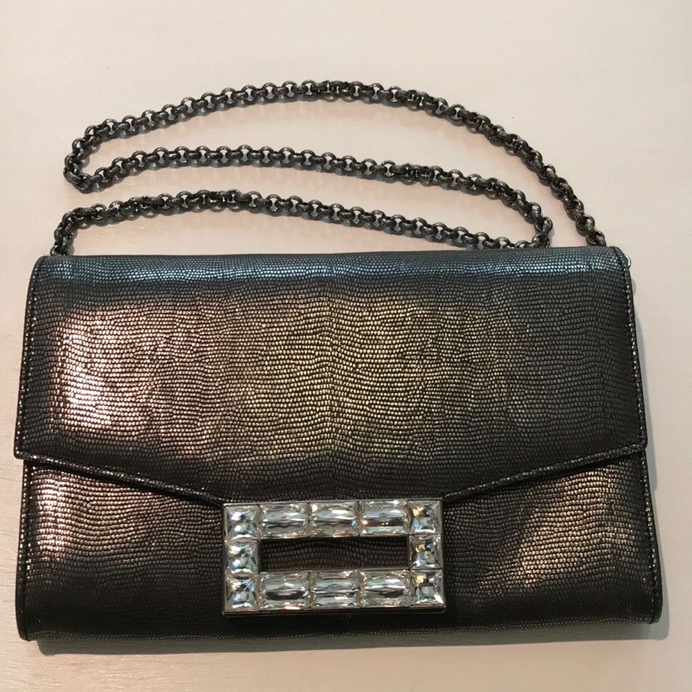 Mary Norton Gun Metal Grey Jeweled Evening Purse